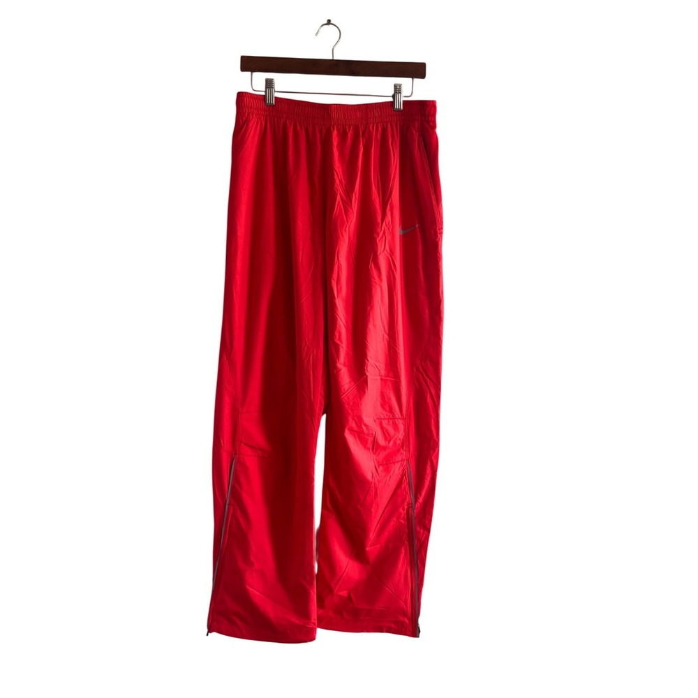 Nike Mens Track Pants Red Mesh Lined Zipper Pockets Ankle‎ Zips Size M